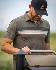 KUIU Performance Polo Stripe | Steel Blue Chest Stripe