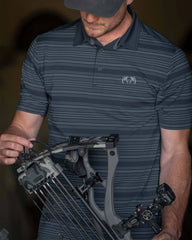 KUIU Performance Polo Stripe | Steel Blue Stripe