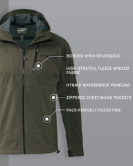 Axis Hybrid Hooded Jacket | Ash